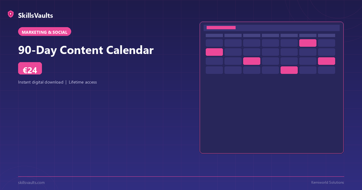 90-Day Content Calendar