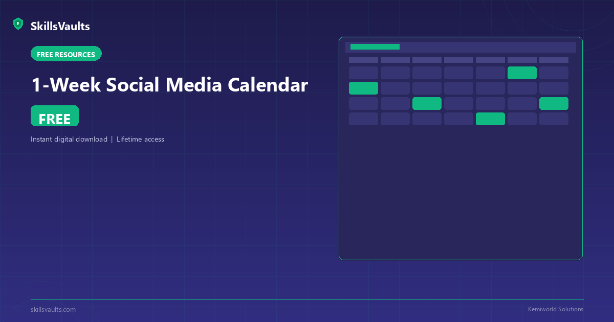 1-Week Social Media Calendar